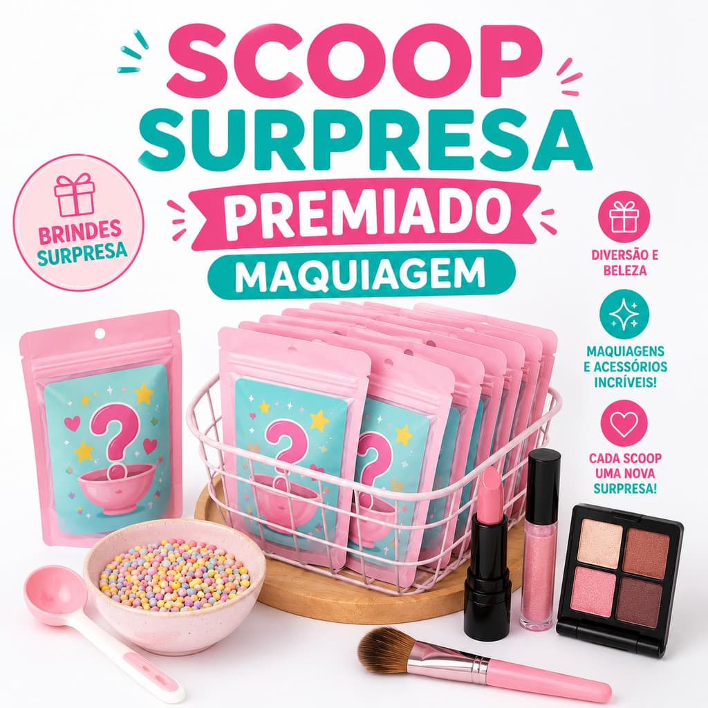 Scoop Surpresa Premiado Maquiagem Kit Brinde Extra