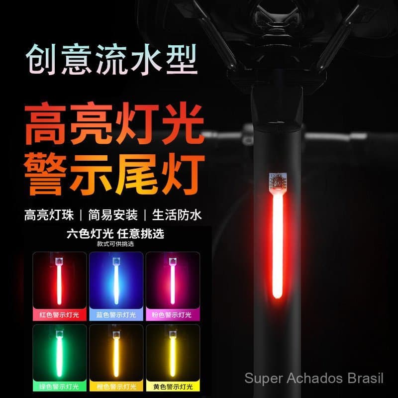 Lanterna Traseira para Bicicleta com Luz Sequencial, Recarregável por USB, Luz para Bicicleta de Montanha, Acessório Cri