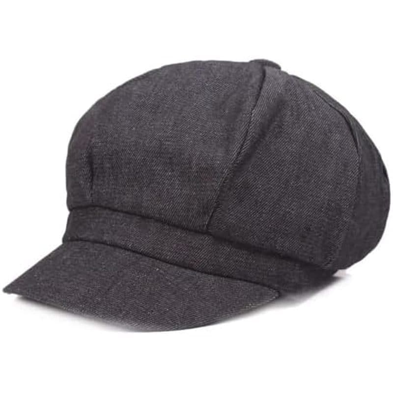 Boné Plano Jornaleiro Primavera Verão Feminino Azul Denim Octogonal Padeiro Menino Chapéu Boina Algodão Elástico Pintor