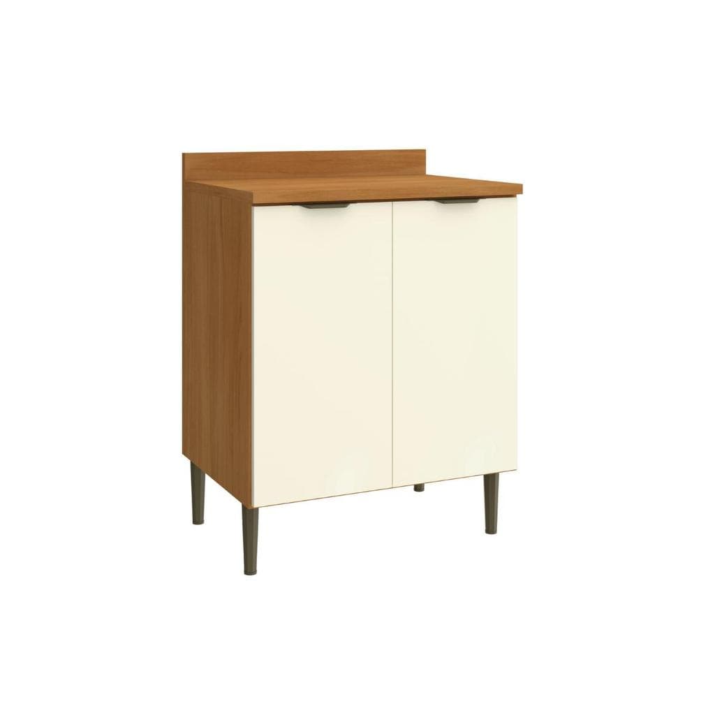 Balcão de Cozinha 2 Portas 70 Cm com Tampo Safira Nature/Off White 100% MDF Casamia