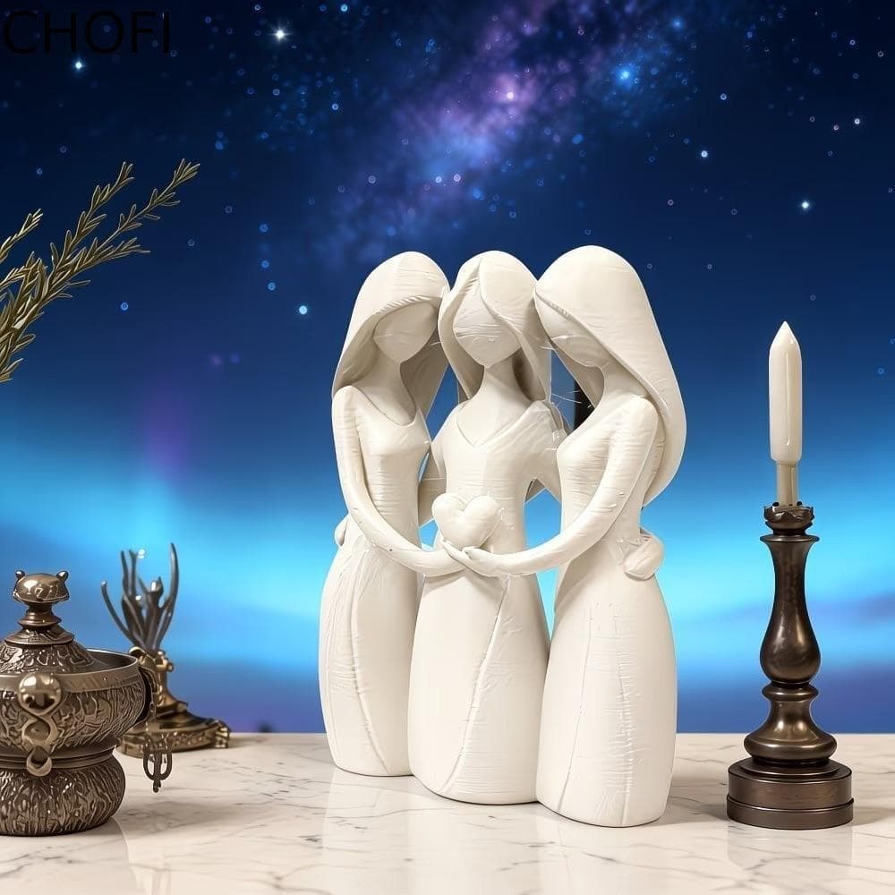 Estatueta De Mãe E Filha CHOFI , Escultura De Família Impressa Em 3D Para Decoração De Casa , Estátua De Amizade De Irmã