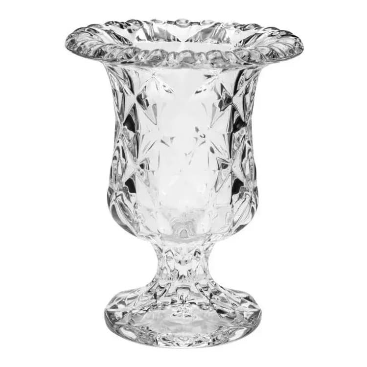 Vaso Diamond Em Vidro Transparente Lyor