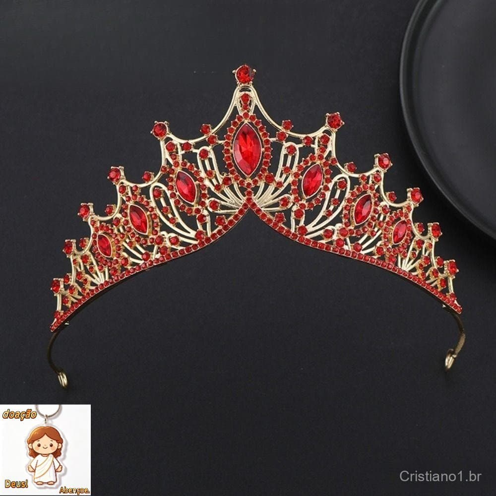Coroa Barroca , Tiara De Princesa Brilhante Dourada Cabelo De Noiva , Enfeites De , De Strass