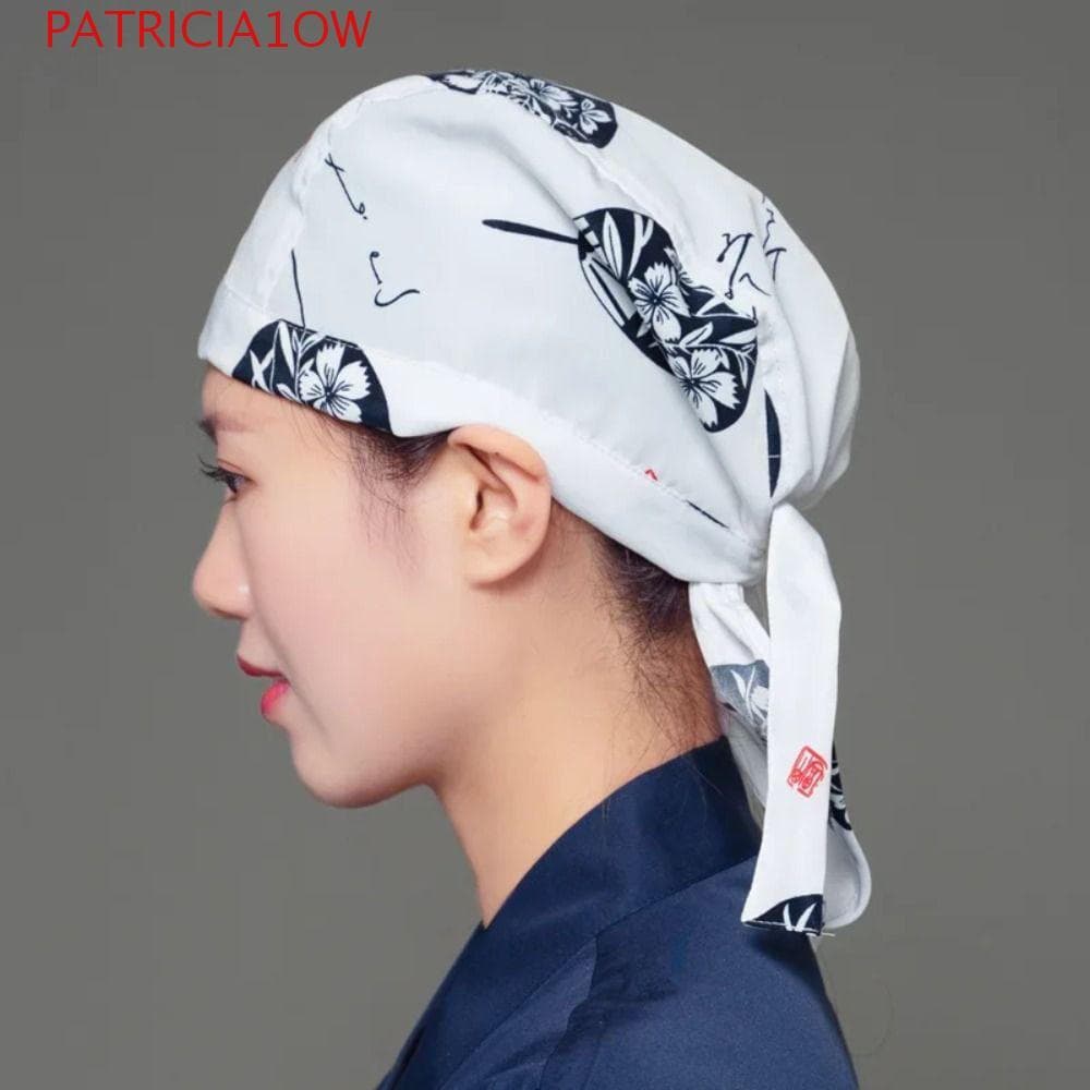 PATRICIA1OW Chapéu de trabalho de cozinha, chapéu de Chef de algodão estilo japonês, durável, à prova de poeira, ajustáv