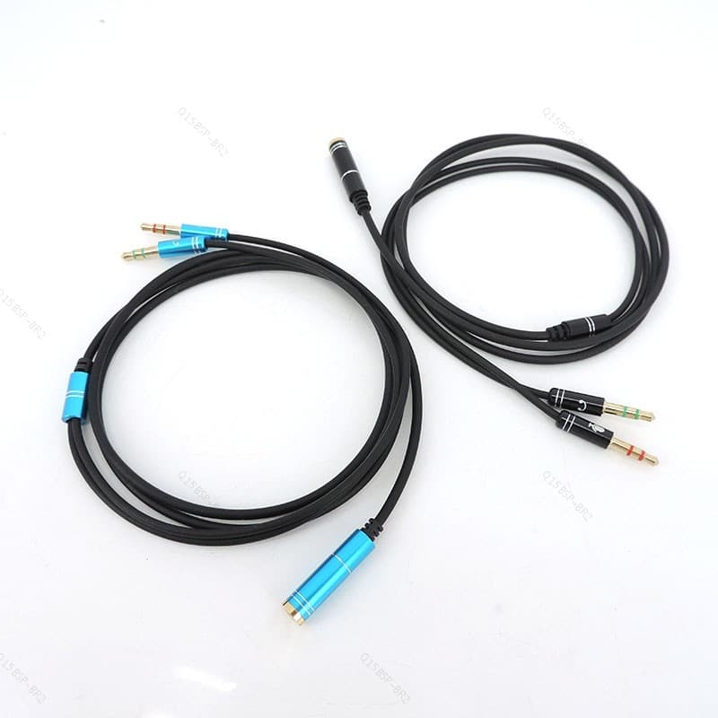 3.5mm Entrada De Áudio Fêmea Para 2 Macho Estéreo 3 Pólos Microfone Fone De Ouvido Divisor Aux Cabo Extensão BR15B2