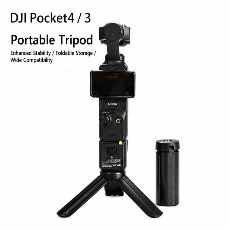 Base de Tripé Portátil para DJI Pocket 4/3, Suporte de Mesa Mini Dobrável com Montagem de Parafuso 1/4 para Câmeras, Tel