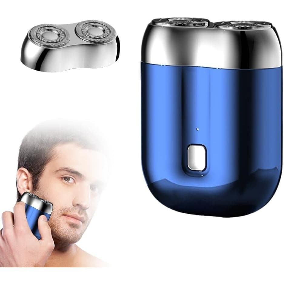Mini Barbeador Elétrico Portátil, Barbeador Seco Multifuncional à Prova d'Água IPX7 para Homens, Barbeador em Forma de C