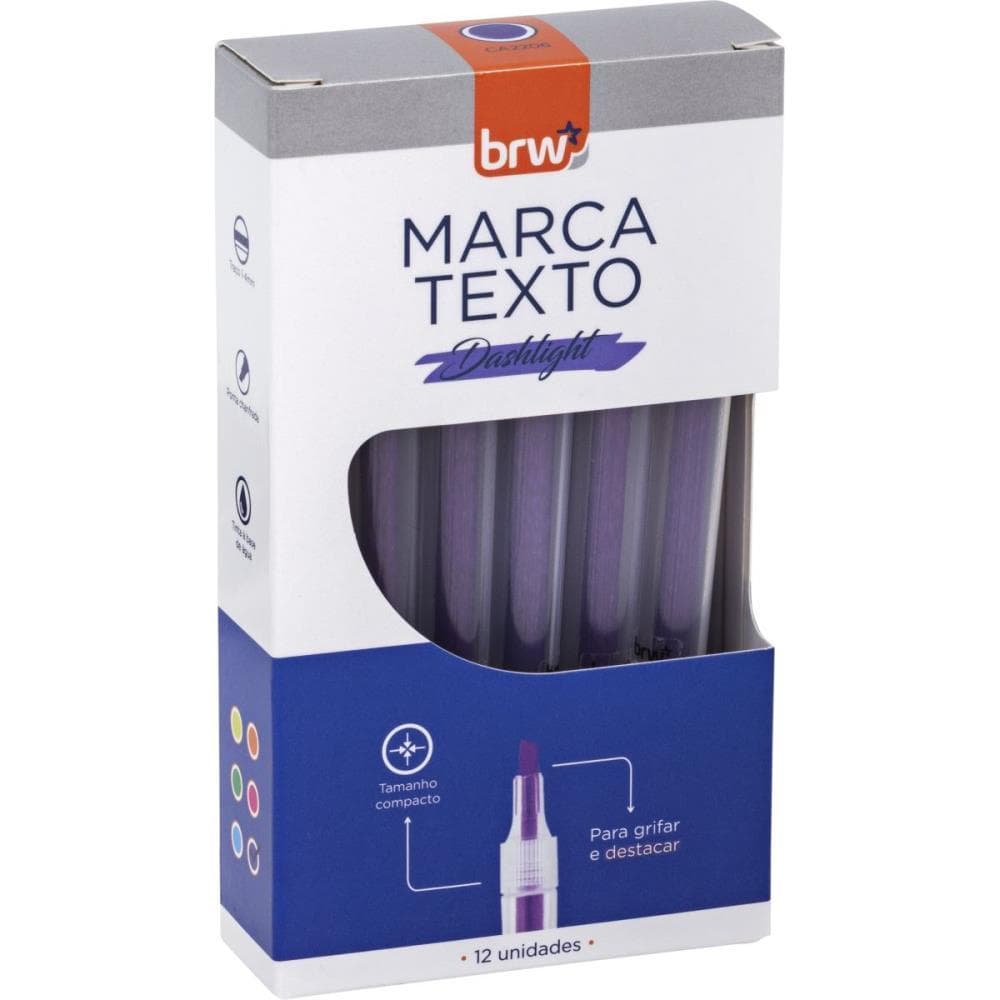 Caneta Marca Texto Dashlight Roxo CX.C/12