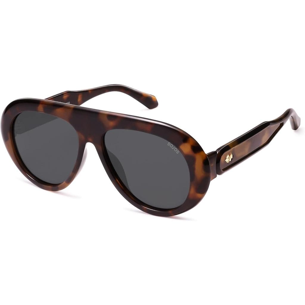 Óculos de Sol Aviador Polarizados Oversized da SOJOS, Estilo Retrô Vintage dos Anos 70, Proteção UV, Modelo SJ2390 para