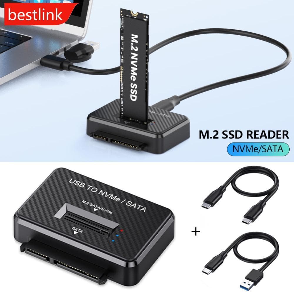 BESTLINK M . 2 SSD Reader NVMe SATA Protocolo Duplo USB 3.1 10Gbps Base De Acoplamento Externa Suporta 2230 2242 2280 22