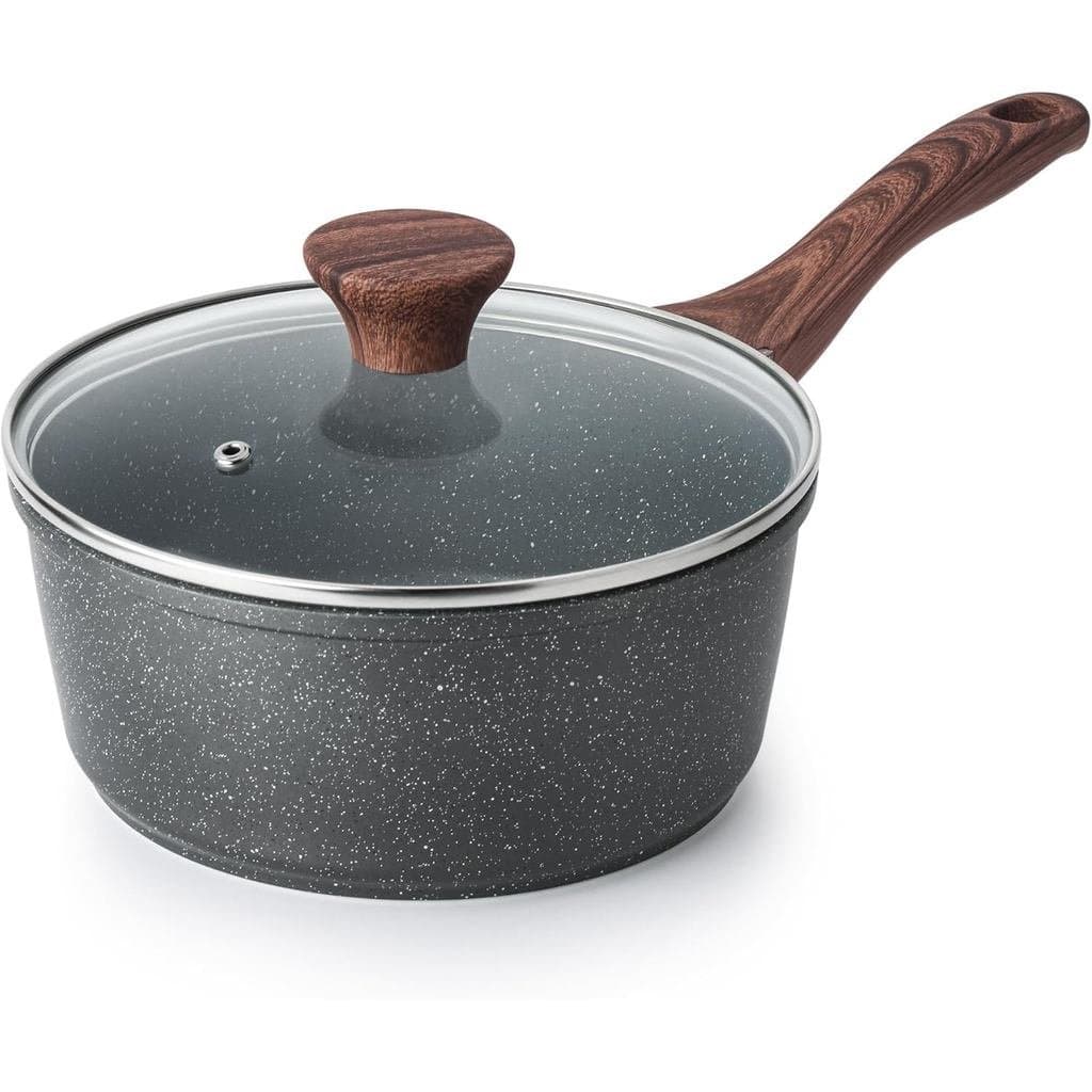 Panela Antiaderente SENSARTE com Tampa, 1,5 Litros, com Revestimento de Granito Suíço, Cabo Resistente ao Calor, Panela