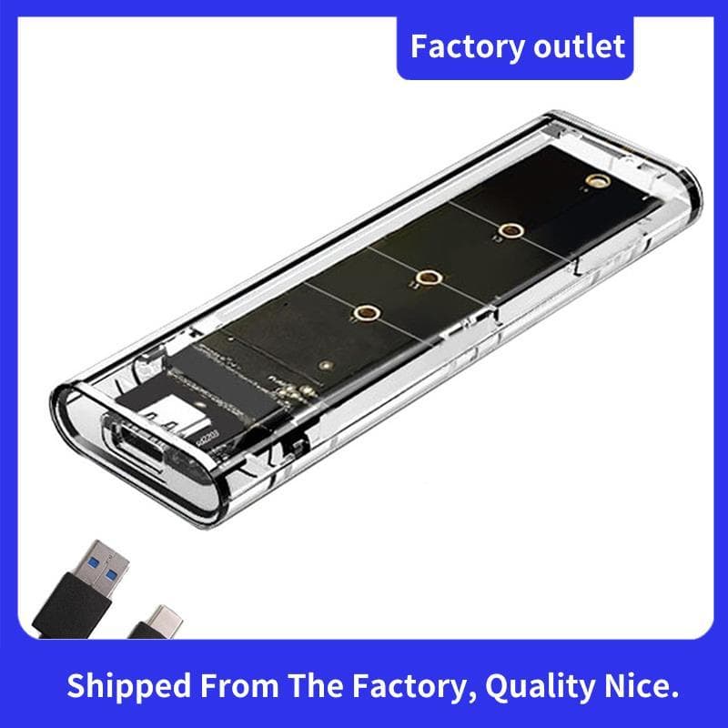 M . 2 NGFF SATA Protocolo Duplo SSD Caso Claro USB Tipo C 10Gbps PCI-E M2 Transparente Gabinete Externo Caixa De Disco R