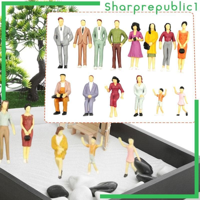 [Sharprepublic1] Figuras De Pessoas Em Miniatura De 14 Peças Estatuetas Modelo Arquitetônico Diorama Adereços Decoração