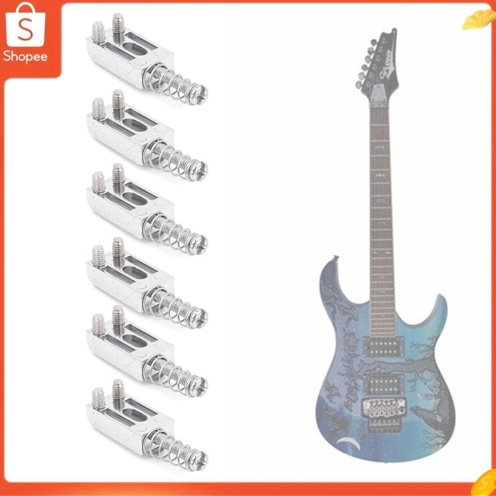 audiohome01.br 6 peças selas de ponte tremolo de metal com trava única com mola de parafuso para guitarra elétrica
