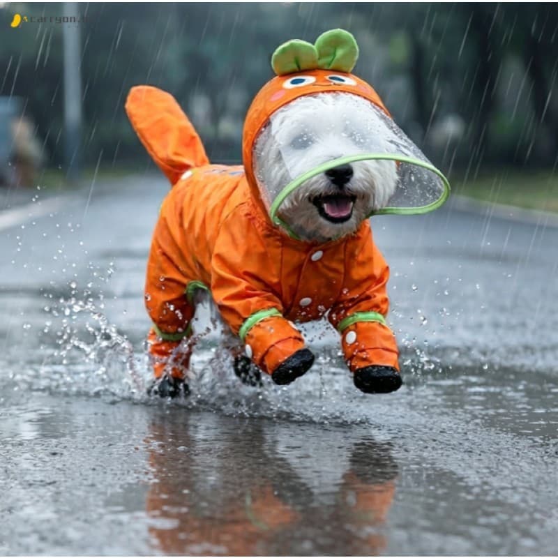 Poncho Impermeável Para Capa De Chuva Cachorro Com Cauda De Dinossauro-Tamanho Médio Grande Golden Retriever Teddy