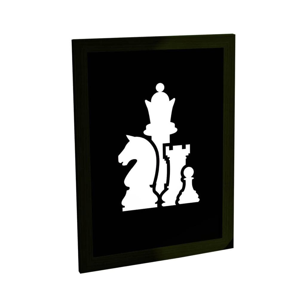 Quadro Decorativo para Sala e Quarto Xadrez Minimalista Preto Branco Moderno Escritório Arte De Quadro Moderno Sala Deco
