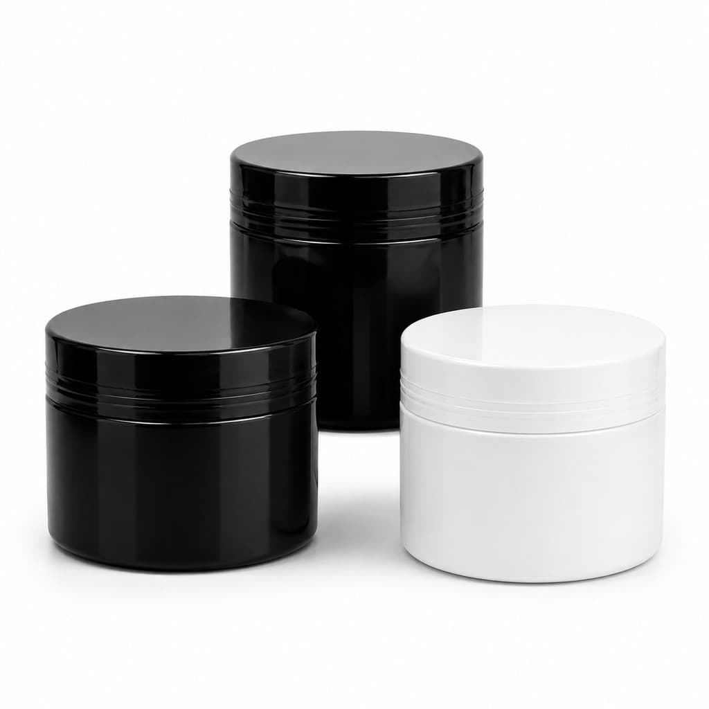 Kit 5/10/20 Potes 300g Plástico PEAD Tampa Rosca Embalagem Cosméticos