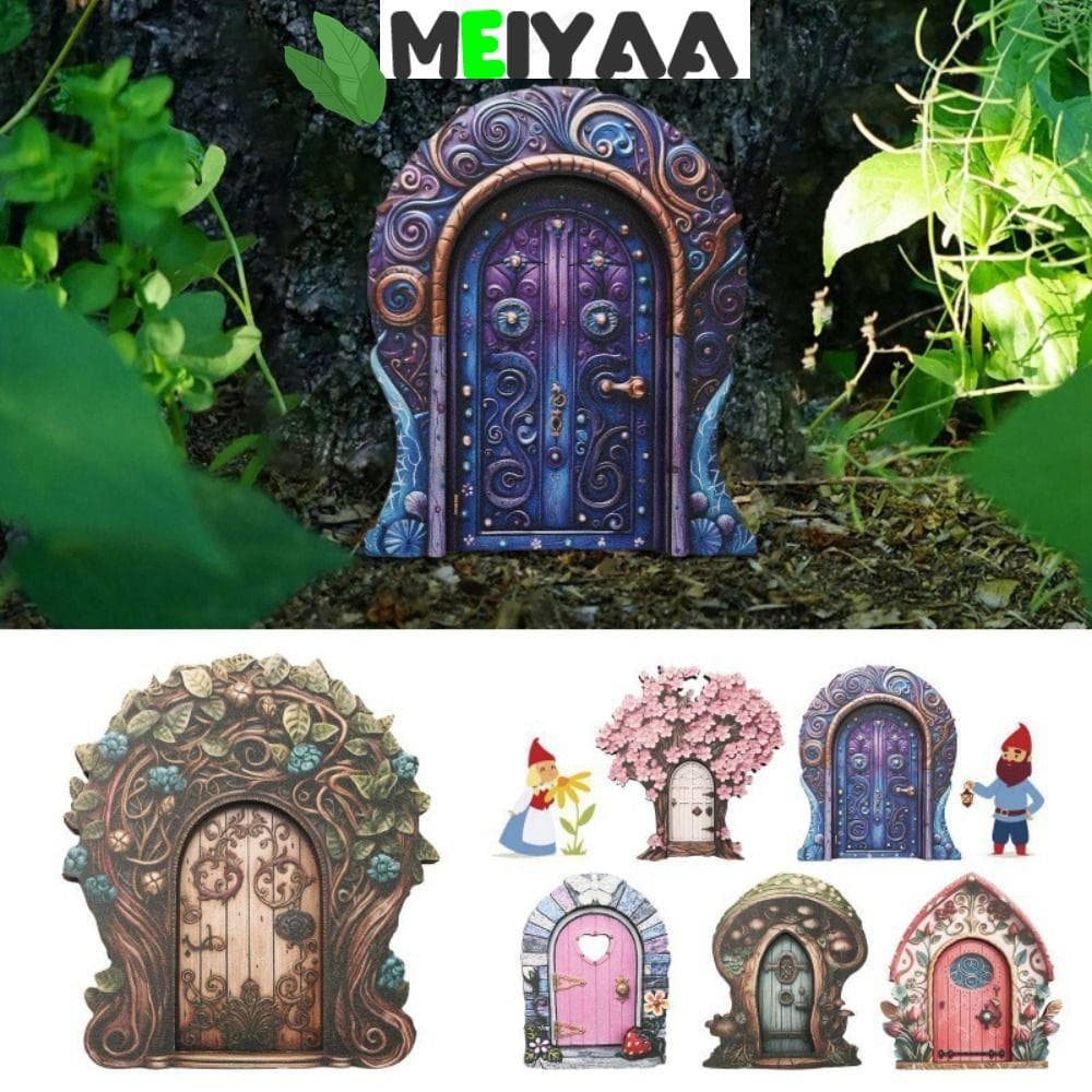 Porta De Elfo De Pátio MEIYAA , Fada De Tamanho Mini Em Miniatura De Jardim Pintada À Mão Rústica
