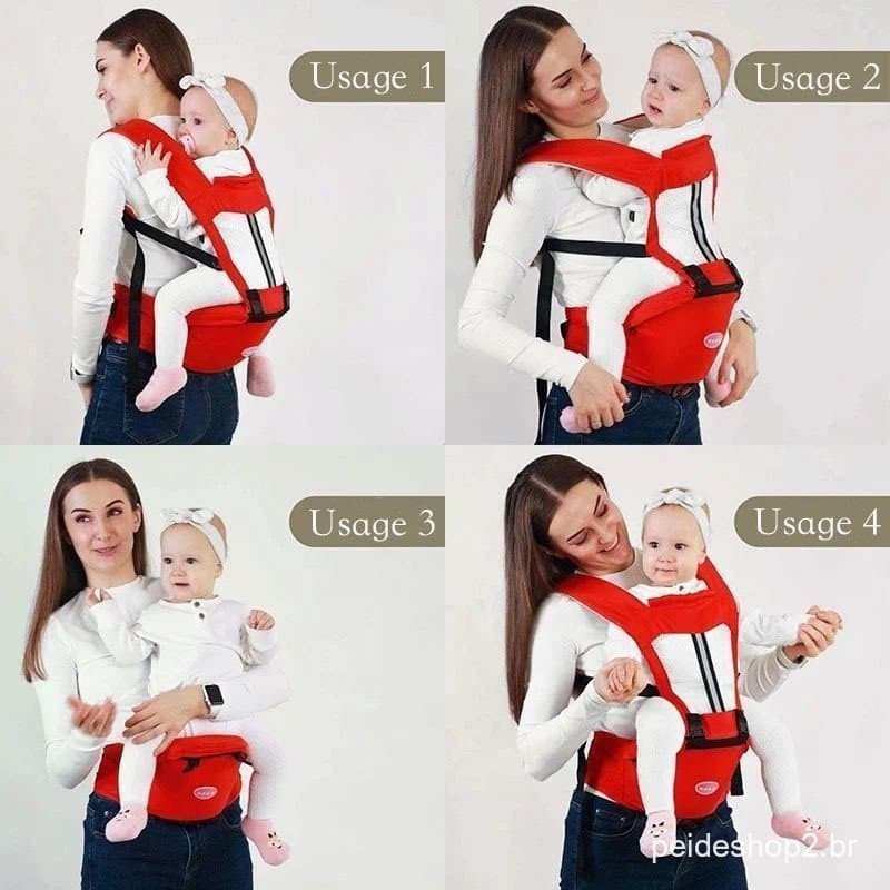 Mochila ergonômica estilo canguru para bebês de 0 a 48 meses com cinto
