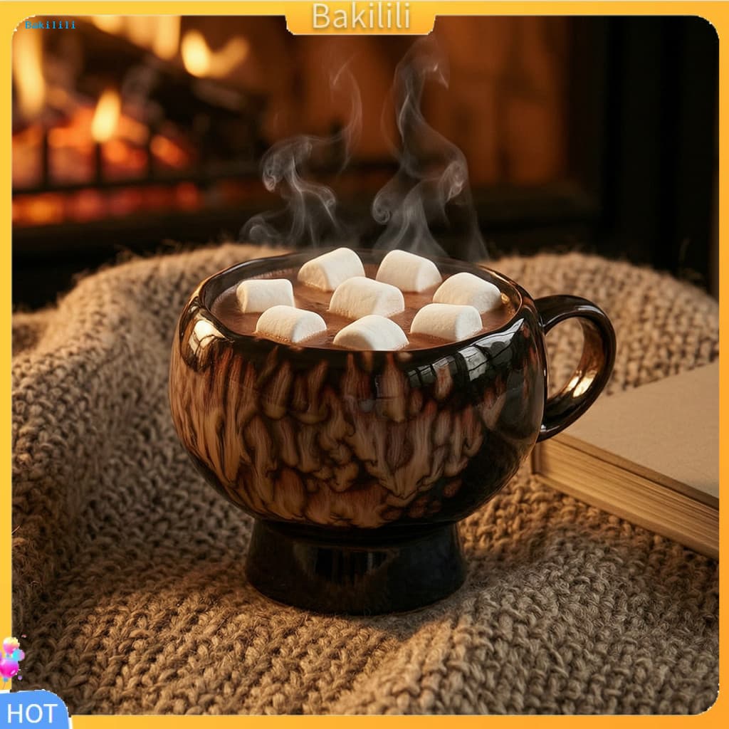{ Bakilili } Caneca De Café De Cerâmica Retrô Com Leite Para Bebidas Escritório , Casa , Vintage Esmalte Reativo , Xícar