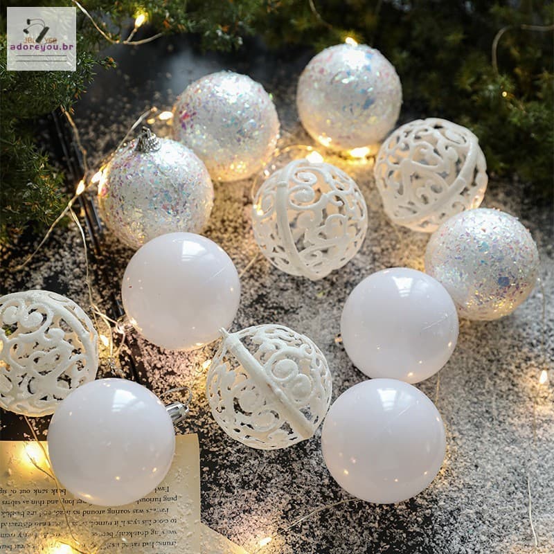 Enfeites De Bola De Natal 3.5 Cm 6-Decoração De Caixa De Presente De Plástico Branco Transparente 12 Unidades