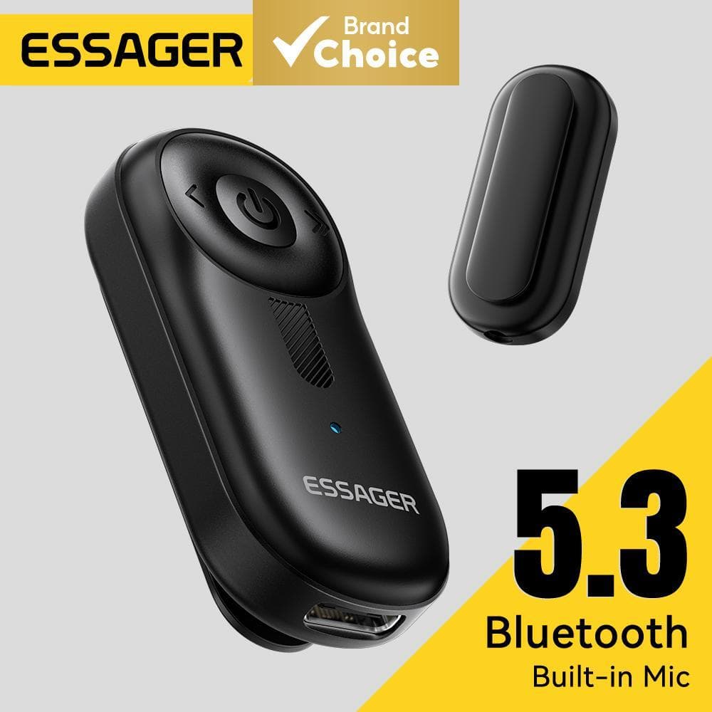 Adaptador Bluetooth para carro Essager com entrada auxiliar de 3,5 mm para alto-falantes de carro e chamadas em
