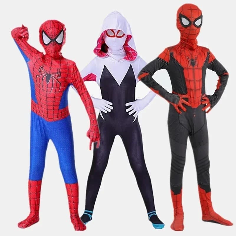 Crianças Traje De Super-Herói Máscaras Extraordinárias Macacão Meninos Meninas Festa De Halloween Roupa Respirável Corpo