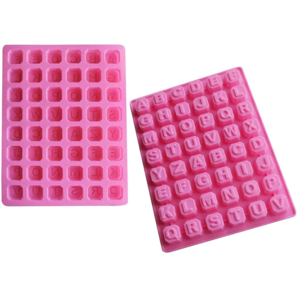 2 Peças Moldes de Silicone para Letras, Moldes de Silicone 3D para Alfabeto A-Z, Moldes de Chocolate com Letras em Relev