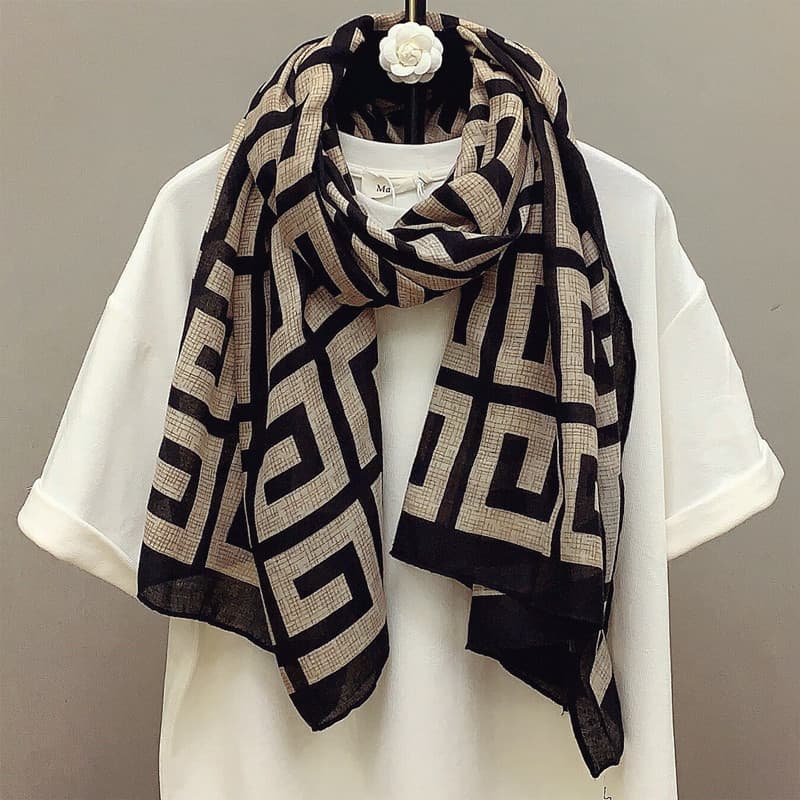 Novo estilo de lenço de seda feminino 2025, primavera outono, grande sucesso de vendas, lenço de inverno elegante em alg