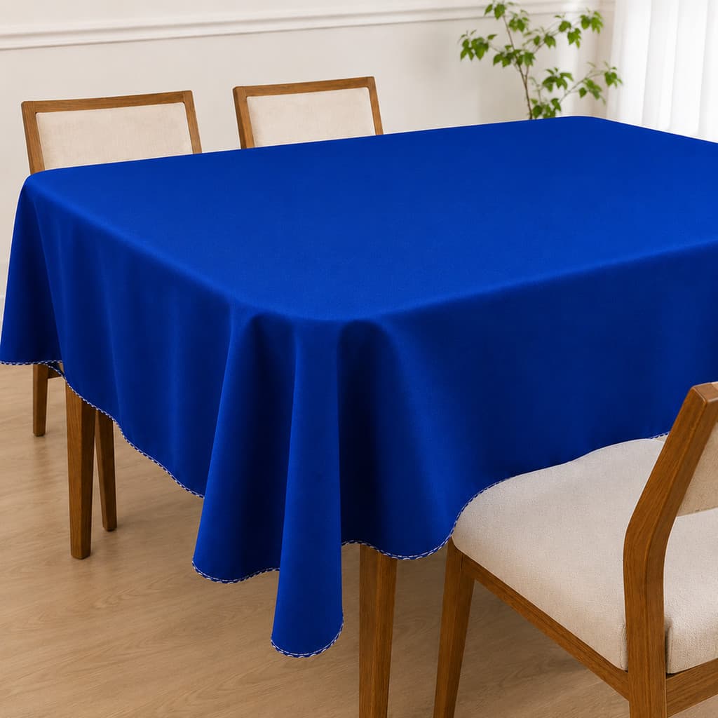 Toalha de Mesa Retangular em Tecido Oxford Liso para 4, 6, 8 e 10 Lugares Várias Cores