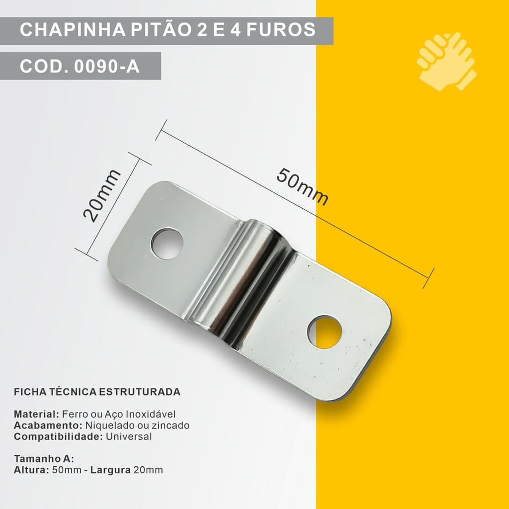 Chapinha Pitão Inox Para Toldo - Cortina - Coleira - 100unid