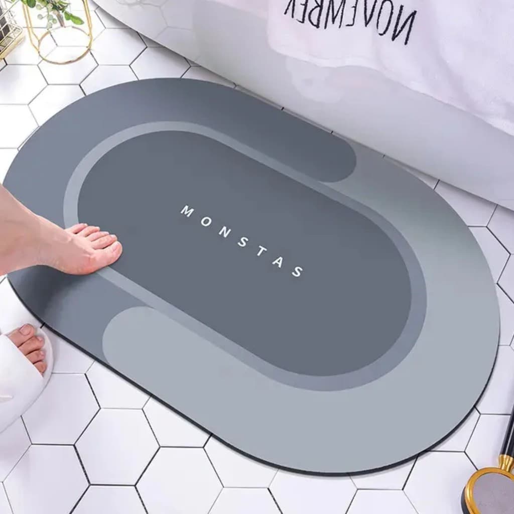 Tapete Super Absorvente de Secagem Rápida - Tapete Antiderrapante para Pisos de Banheiro 3J6R