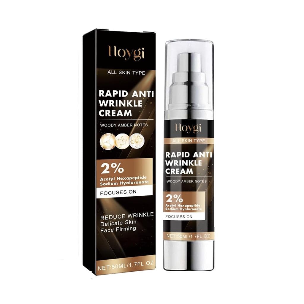 Creme Antirrugas Rápido com 2% de Acetil Hexapeptídeo, Notas de Âmbar Amadeirado, Firmador Facial, Fórmula Sem Fragrânci