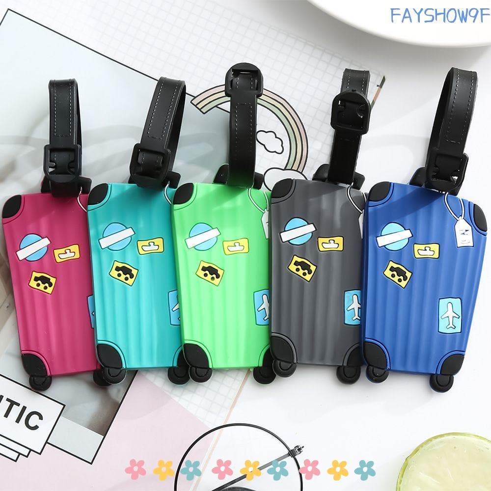 FAYSHOW Nome ID Tags Bonito Dos Desenhos Animados Mochila Bolsa Kawaii Escolar Mala De Bagagem De Viagem