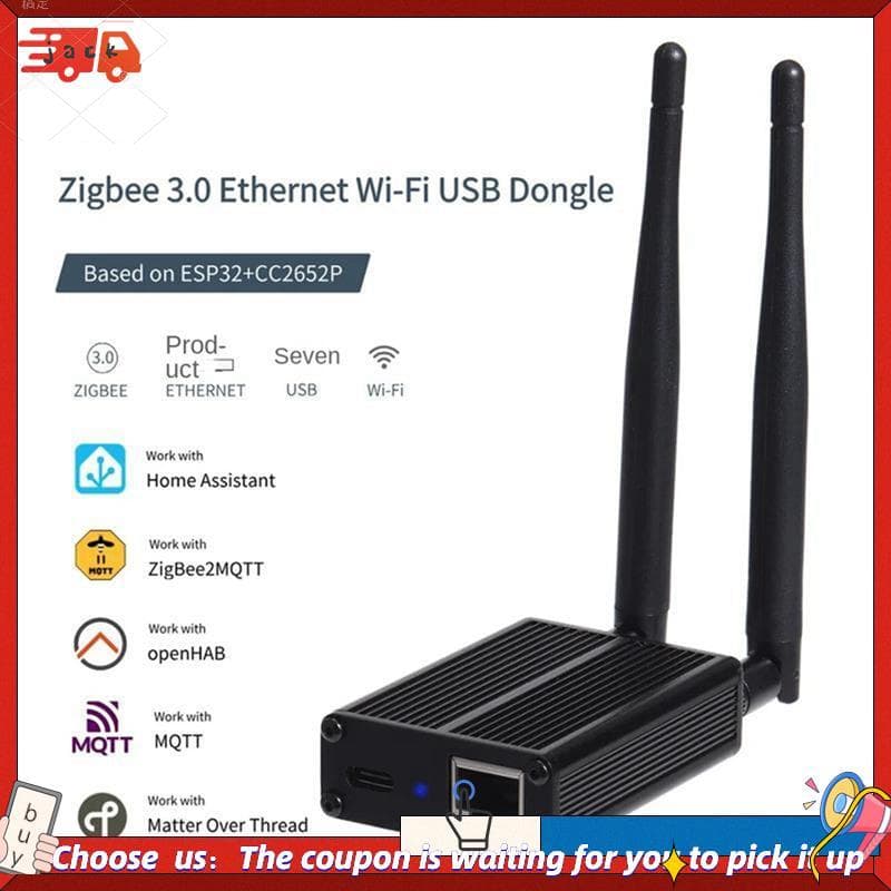 Brs0eth-52P Zigbee/Thread USB Dongle Zigbee3.0 Para ETH WiFi Gateway Coordenador MQTT Home Assistant ZHA Openthread