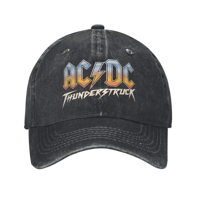 THUNDERSTRUCK AC-DC Bonés De Beisebol Moda Angustiado Lavado Boné De Sol Estilo Unissex Atividades Ao Ar Livre Chapéus A