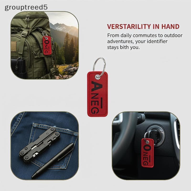 grouptreed5 Chaveiro De Carro Vermelho Durável , 1 Peça , Carta Bordada , Citação , KeyTag Para Decoração De Chave Autom