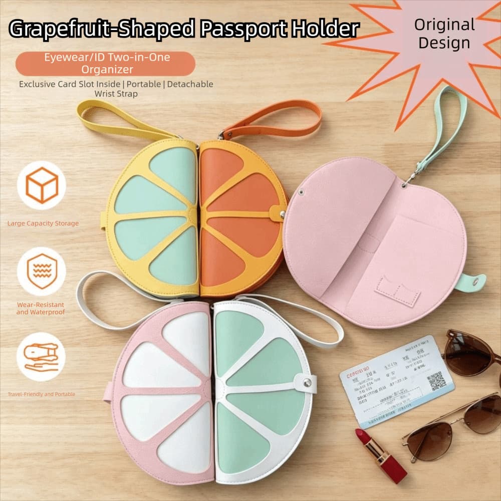 Porta-Passaporte De Toranja MXFASHIONE , Bolsa Para Em PU Laranja Ultrafina , Clipe Multifuncional