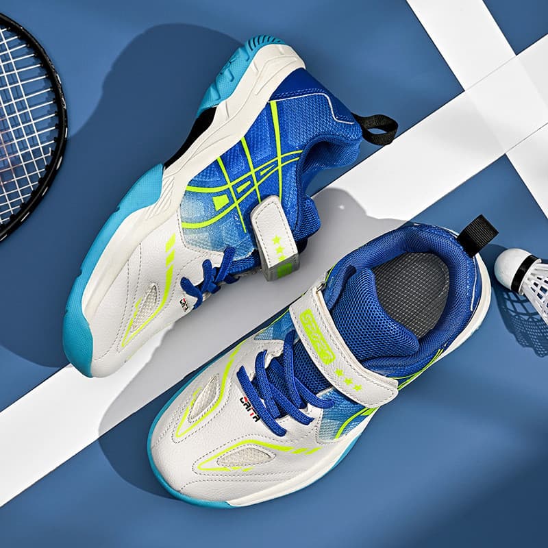 Cross-Border novo estilo crianças sapatos de badminton Velcro meninos mulheres esportes ao ar livre respirável confortáv