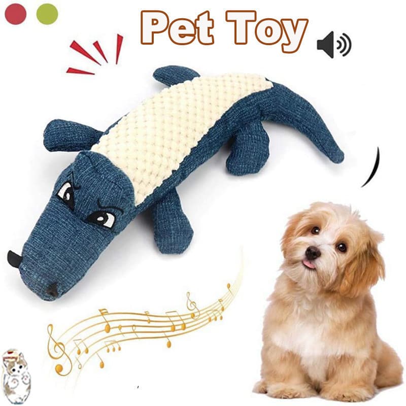 Brinquedo Para Animais De Estimação Cachorro Mastigar Pelúcia Crocodilo Estridente Interativo Cães E Gatos