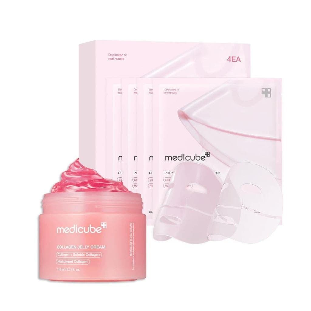 Medicube Pink Glass Light Gel de Colágeno de Duplo Efeito 110ml Máscara em Gel de Colágeno Rosa com DNAPDRN de Salmão (4