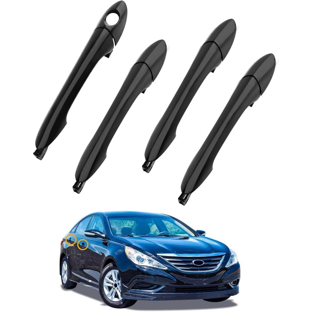 Conjunto de Maçanetas Externas (4 Peças), Compatível com Hyundai Sonata 2011-2014, Dianteira e Traseira, Lado Esquerdo d