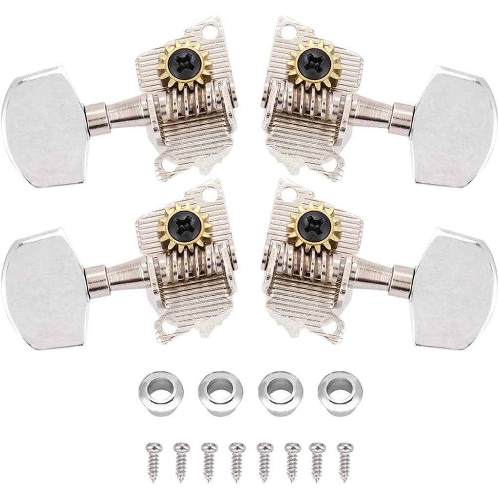 Tyenaza 2L2R Cravelhas de Afinação para Ukulele, Afinadores Clássicos Prateados para Ukulele, Conjunto de Cravelhas de A