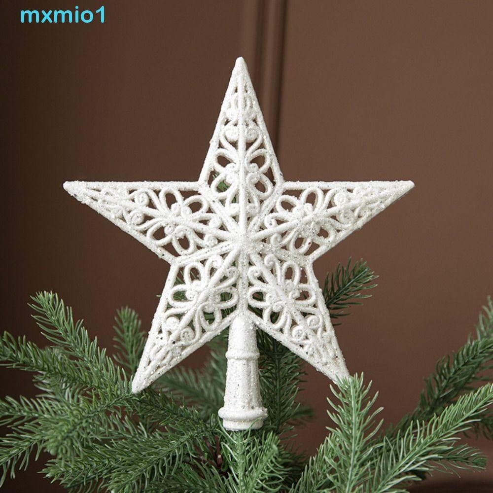 Ornamento De Pentagrama MXMIO1 , Estrela De Cinco Pontas Feita À Mão Superior Da Árvore De Natal , Enfeites De Brancos