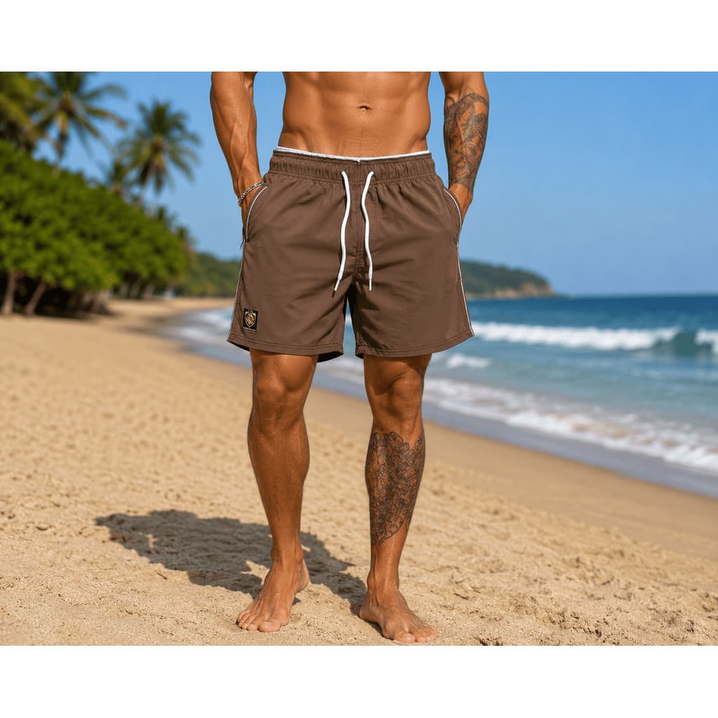 Short com Elastano Bermudinha Masculino Bermuda Praia Mauricinho de Tactel Lisa