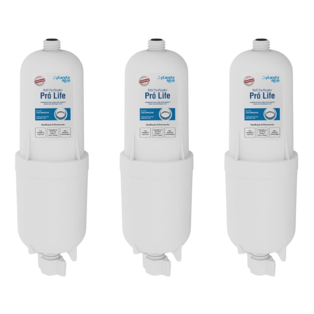 Filtro Refil para Purificadores de Água Soft - Kit com 3 - Planeta Água
