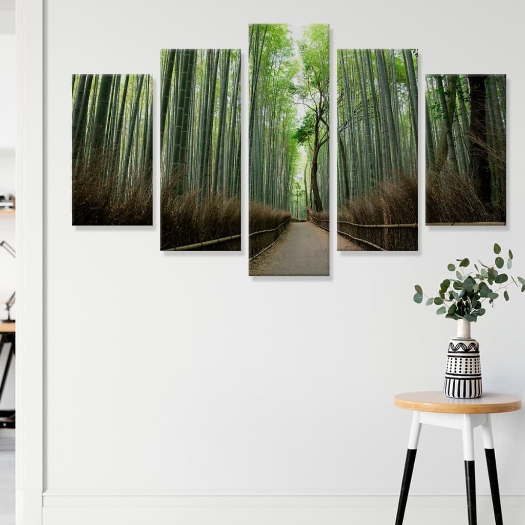 Quadro Mosaico Floresta de Bambu - Quadro Decorativo Autocolante