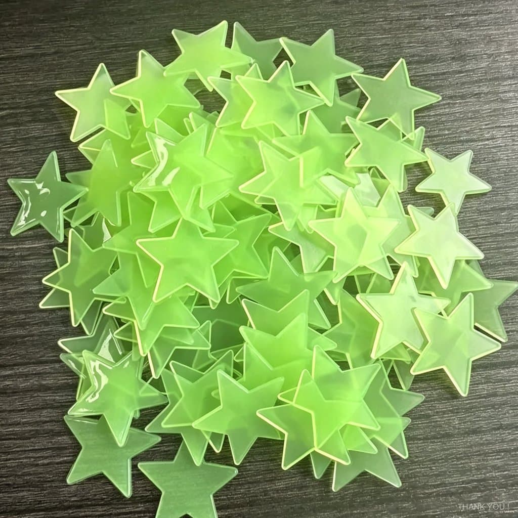 100/200/500 Pcs Adesivo Luminoso De Estrela Brilho Duradouro Fácil Colar E Tirar Fixação Forte Cria Ambiente