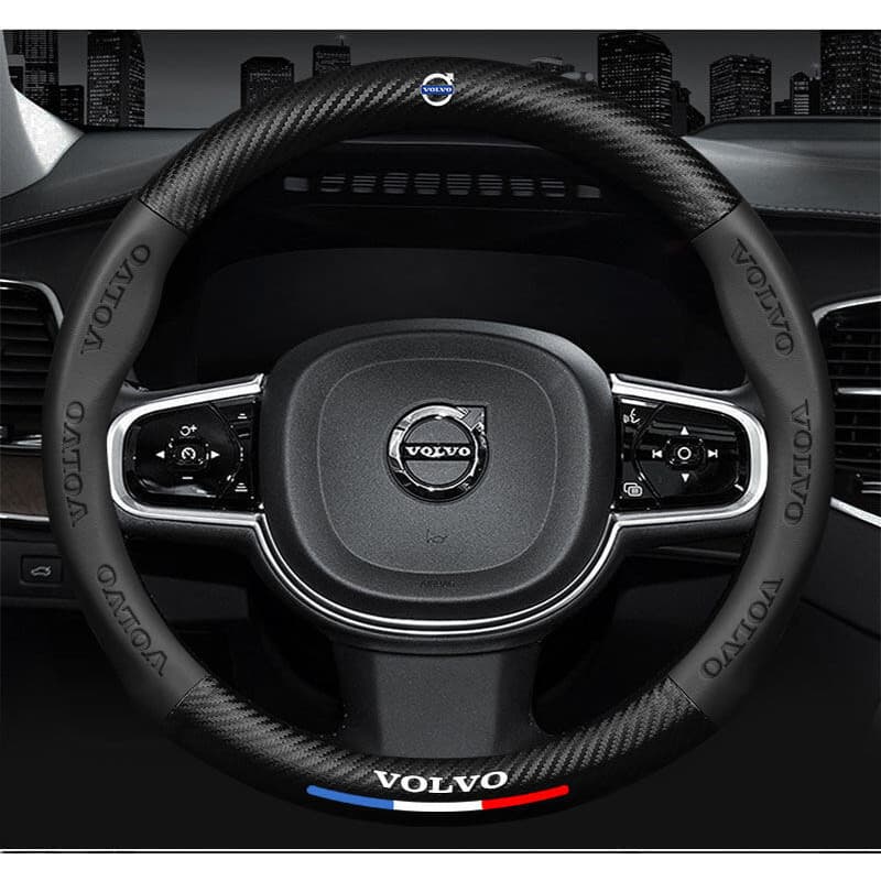 Capa de volante em fibra de carbono para Volvo v40v60xc60xc90s40s60l S80L, capa especial para volante.