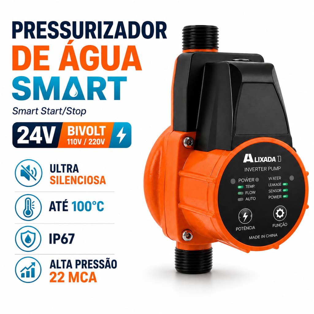 Pressurizador Solar Automático 22mca Bivolt 24V Para Chuveiro